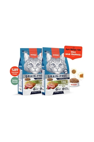 Wanpy Tahılsız Ton Balıklı Yetişkin Kedi Maması 1,5kg X 2 Adet
