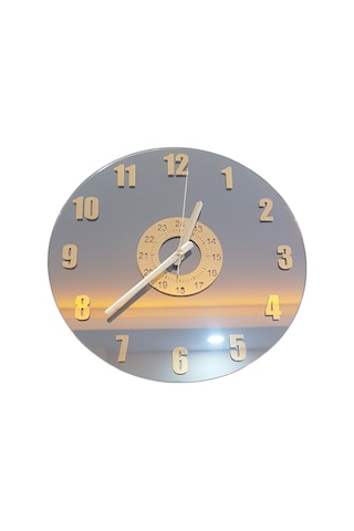 Yeni Trend Gold Pleksi Gerçek Ayna Duvar Saati Çap 40cm Gold Çerçevesiz Gold Çerçevesiz