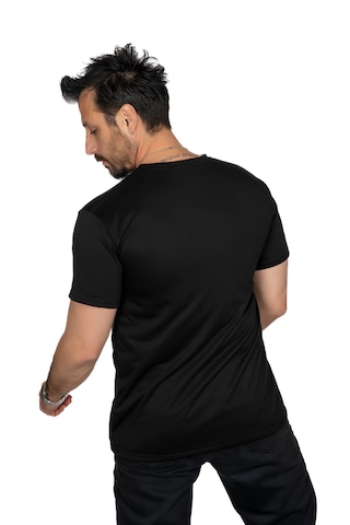 Maxi-dry Aşırı Terleme Önleyici Bisiklet Yaka Erkek Tişört, Çift Katmanlı, Islaklık Sızdırmaz, Nefes Alabilen Kumaş Siyah
