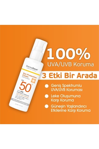 Dermaderm Leke Karşıtı Yüz ve Vücut Güneş Kremi SPF50+ 100 G