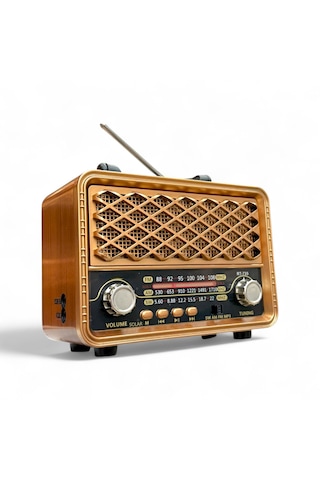 Rt-735a Nostaljik Trend Radyo,güneş Panelli Eskitme Radyo Bluetooth Özellikli