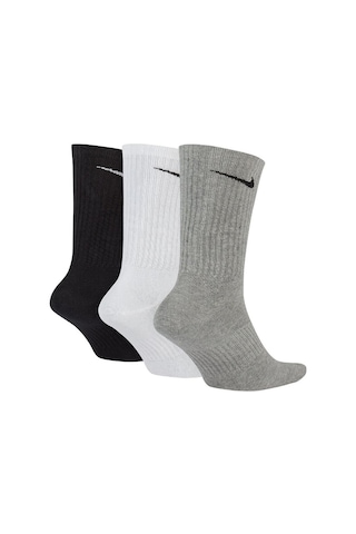 Nike Everyday Pamuklu Unisex Siyah-gri-beyaz 3'lü Çorap