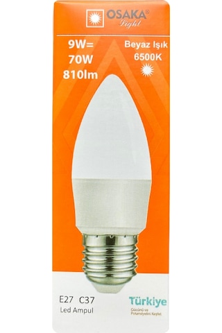 10 Adet Osaka 9w 70w Beyaz Işık E27 Duylu Kalın Duy Led Ampul