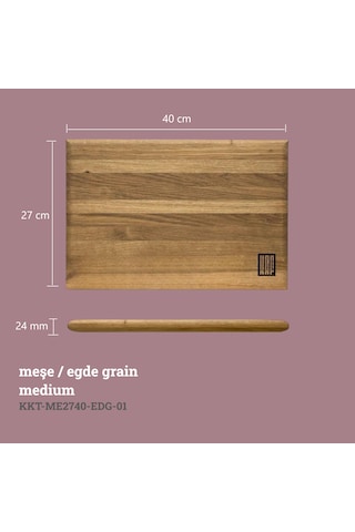 Kaf Ahşap Meşe Edge Grain Kesme Tahtası Medium