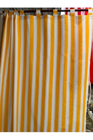 Nivemeshome Branda Sarı - Beyaz Balkon Perdesi