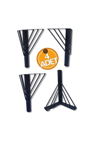 Wanessa161020 Siyah 20cm Metal Ayaklar Mobilya Ayakları,koltuk,kanepe,berjer,dolap 4 Adet Siyah