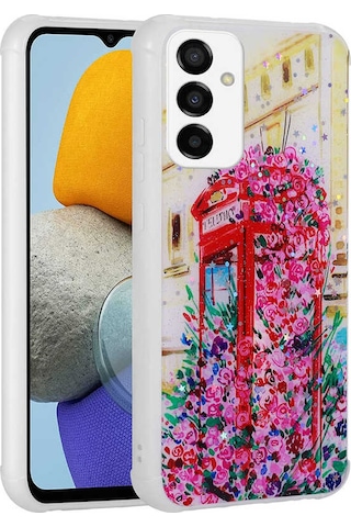 Zore Galaxy Uyumlu M23 Kılıf Simli Desenli Kamera Korumalı Parlak Popy Kapak - Kulübe Kulübe