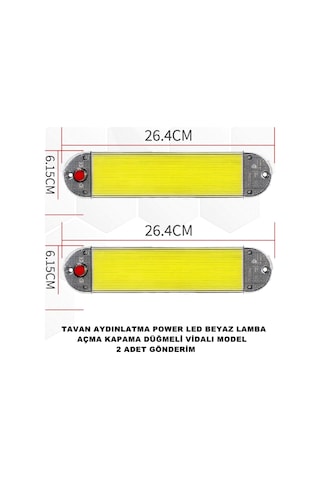 Araç Tavan Aydınlatma Power Beyaz Led Lamba Vidalı Model 2 Adet