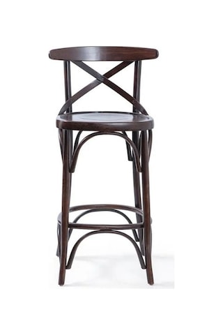 Thonet Ahşap Bar Sandalyesi Kahverengi