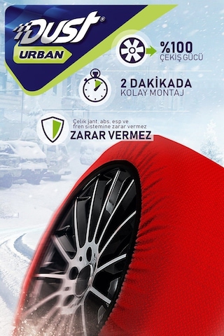 Kar Çorabı 245 35 Lastik R18 Jant Ölçülerine Uyumlu Yüksek Kaliteli Zincir Muadili Ürün Dust