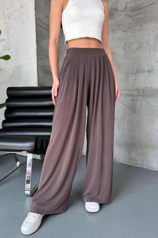 Feela Moda Premium Modal Kumaş Pileli Şalvar Kadın Pantolon 2012 Vizon