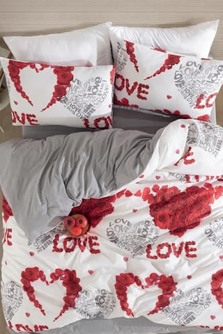 Pamuklu Çift Kişilik Nevresim Seti Nevresim Ve Yastık Kılıfı Çarşafsız Love Diğer