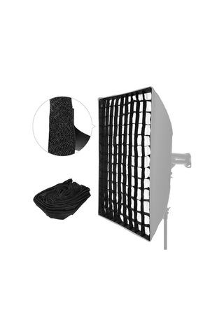 Pazly 70x100cm Siyah Petek Izgara Softbox, Döngü Tutturucu, Portre Ve Ürün Çekimleri İçin Uygun