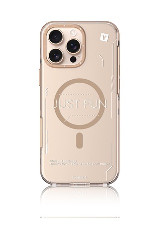 Apple Uyumlu iPhone 16 Pro Max Kılıf Magsafe Çıkarılabilir Arka Yüzeyli Youngkit Mecha Kapak Desert Gold