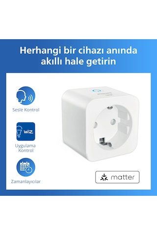 Philips Smart Lighting Akıllı Priz Matter Type-f - Google Home, Alexa, Homekit Ve Matter Uyumlu