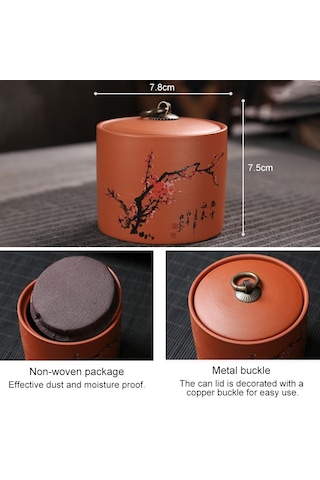 Sones Seramik Redware Çaydanlık Saklama Kapalı Çay Tankı Erik