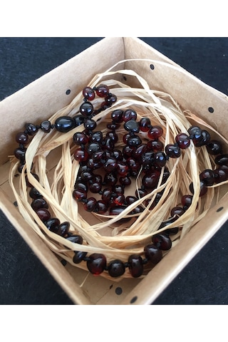 İpek Kehribar Baltık Kehribar Kolye Kız-Erkek Bebek Kolyesi 33 Cm 0-3 Yaş Çok Renkli