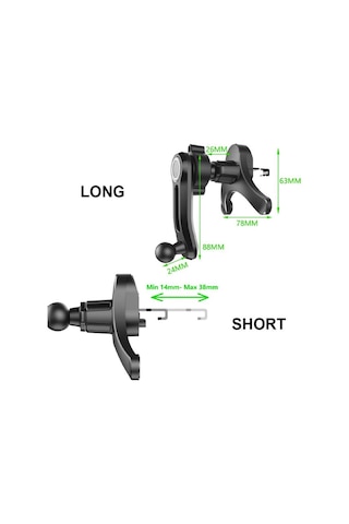 Seametal Hava Firar Telefon Tutucu Araba İçin Sabit Tampon Tasarım Hava Çıkışı Telefon Montaj Akıllı Telefon Standı Kısa