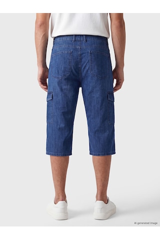 Lcw Jeans İndigo Regular Fit Erkek Kargo Jean Şort