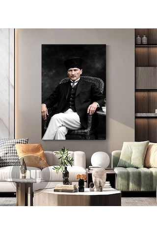 Ulu Önder Atatürk Kanvas Tablo Ev Duvar Salon Ofis Dükkan Hediyelik Dekarasyon Süsü