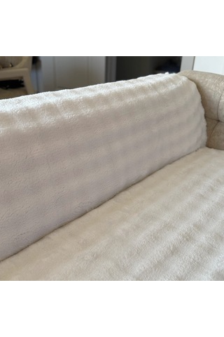 Tavşan Tüyü Koltuk Örtüsü 170x215 Beyaz