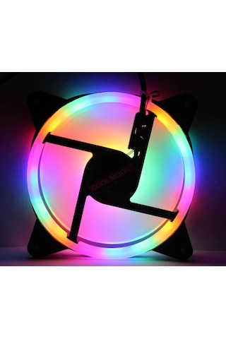 Coolmoon Rgb 12 Cm Kasa Fanı Rainbow Fan 3 Pin Pwm 2 Pin Molex