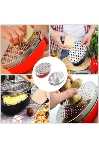 Createtech Peynir Rendesi 2 Taraflı Sebze Dilimleyici - Paslanmaz Çelik Gri - Turuncu