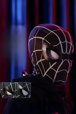 Spider-man Maskesi Örümcek Adam Maskesi- 3d Hareketli Göz Özellikli Siyah