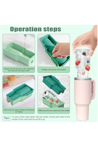 Teltree Stanley Tek Parça Silikon Buzluk - Yemek Grubu, Kolay Çıkarım, -40 C'den 250 C'ye Dayanıklı, Yeşil Çok Renkli