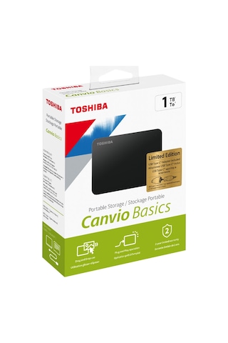 Toshiba Canvio Basics HDTB410EK3AB 1 TB 2.5" USB 3.2 Gen 1 Taşınabilir Disk + Type-C Adaptör