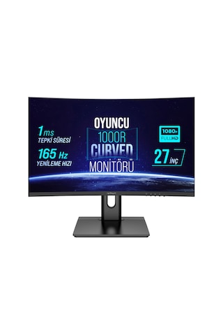 Warp WRP27-165-B 27" 1 MS 165 Hz Rgb 1000R Curved Freesync + G-Sync Fhd Oyuncu Monitörü
