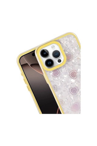 Newface - 458 - Apple iPhone Uyumlu 15 Pro Max Lumi Desenli Kapak - Flzdgnkr - - Sarı Diğer
