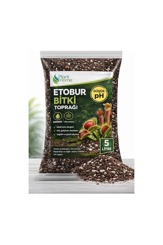 Etobur Bitki Toprağı 5 Litre Düşük Ph Torf Perlit Karışımı Gübre İçermez, Profesyonel Substrat