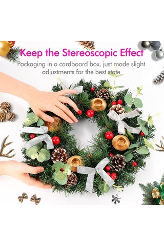 Noel Advent Çelengi 12" Gümüş