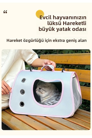 Kedi Nefes Alabilir Uzay Kabini El Çantası-k Siyah L