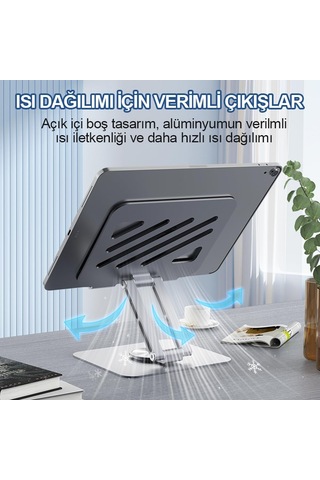 Lexroo Tablet Standı 360 Dönebilen Tablet Tutucu Katlanabilir Alüminyum Tablet Ve Telefon Standı