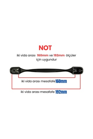 4 Adet Eymen Lüks Siyah Metal Mobilya Kulpu 160mm - 192mm Siyah
