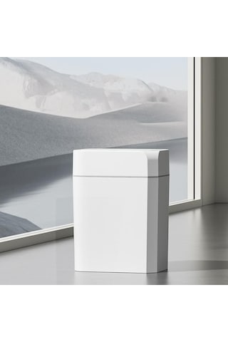 18 Litre Sensörlü Otomatik Çöp Kovası Ofis Mutfak Banyo Balkon Çöp Kovası Beyaz