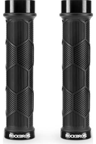 Rockbros 2023-14a 1 Çift Yansıtıcı Uç Tapalı Gidon Sapları Bisiklet Kolu Kapağı - Siyah