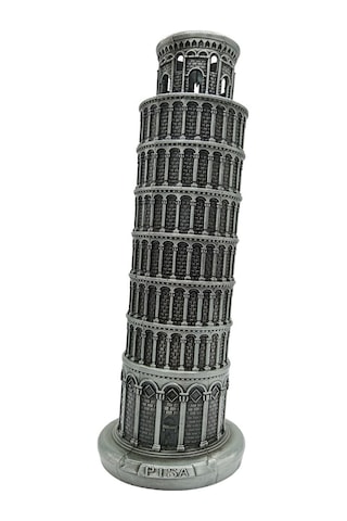 Vintage Metal İtalya Pisa Kulesi Gümüş 18 Cm