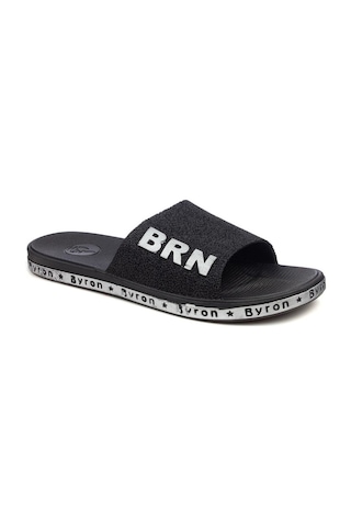 Ayakkabı Ülkesi Brn Unisex Kaydırmaz Taban Günlük Terlik Siyah