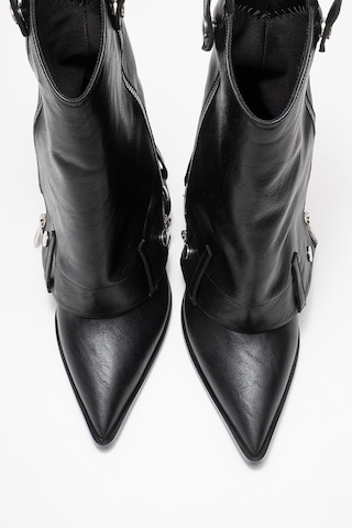 Luvishoes Luvi Shoes Lola Siyah Fermuarlı Sivri Burunlu Kadın Topuklu Bot Siyah