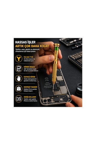0.6 Mm Y Uç Profesyonel Metal Hassas Tornavida - Telefon, Saat, Gözlük Ve İphone Tamir Tornavidası 12 Cm
