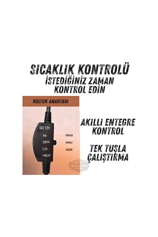 Araç İçi Koltuk Isıtıcısı Oto Isıtmalı Koltuk Minderi Çakmaklık Girişli Isı Ayarlı Tak Çalıştır Bej 12v 1 Adet 00 Şüscaroto Aksesuar