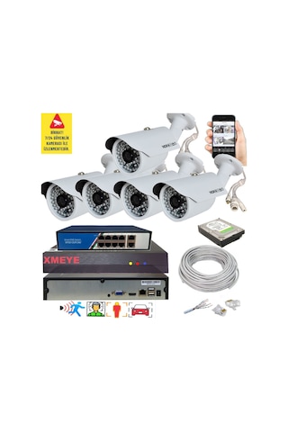 5 Li Yapay Zeka Destekli 5 Mp 1940p Görüntü Poe Bağlantılı 48 Ir Led Gece Görüş Ip Kamera Seti 748poe 5 Li Yapay Zeka Destekli 5 Mp 1940p Görüntü Poe Bağlantılı 48 Ir Led Gece Görüş Ip Kamera Seti 748poe