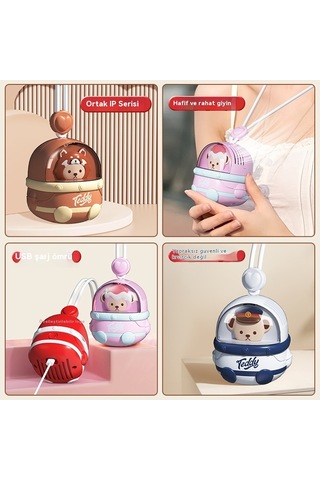 Aurora Açıkton Usb Şarj Karikatür Asılıboyun El Yapraksız Fan Küçük 3