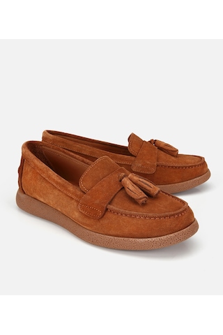 Hotiç Kadın Süet Deri Taba Püskül Detaylı Günlük Loafer 01ayh320530a370 01ayh320530a370