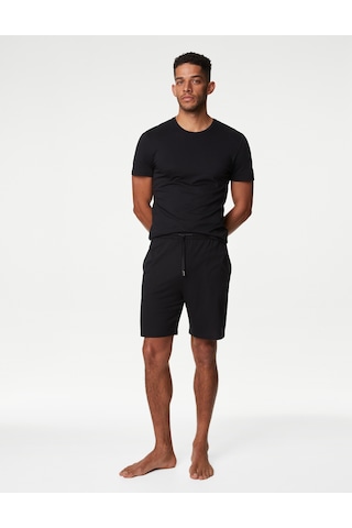 Marks & Spencer Regular Fit Supima Pijama Altı T07001231A Siyah