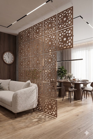 Lazer Kesim Paravan, Ahşap Separatör, Oda 4'lü Panel Levha Model25 40 X 40 Cm