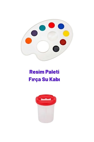 Dsh Doğal Seramik Hamuru Resim Paleti, Su Fırça Kabı, Resim Seti, Boya Paleti Palet Balet Resim Fırça Kap